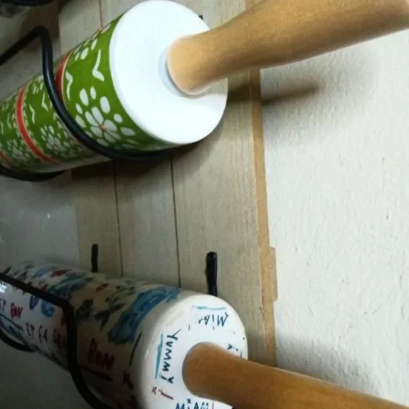 ❤️ Reserved New Set of 3 Anthropologie Rolling Pins and Rolling Pin Holder - Picture 3 of 7